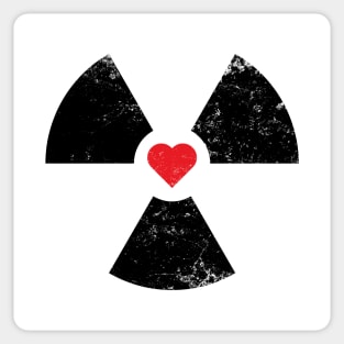 Radioactive Sign Radiation Symbol Nuclear Hazard Heart Sticker